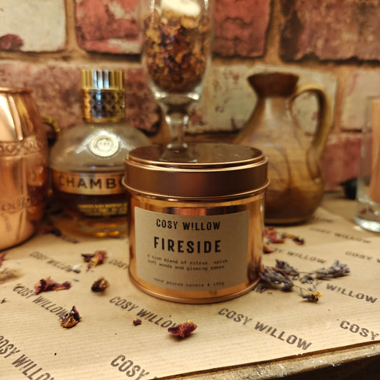 Fireside Premium Rose Gold Candle Tin - 20CL