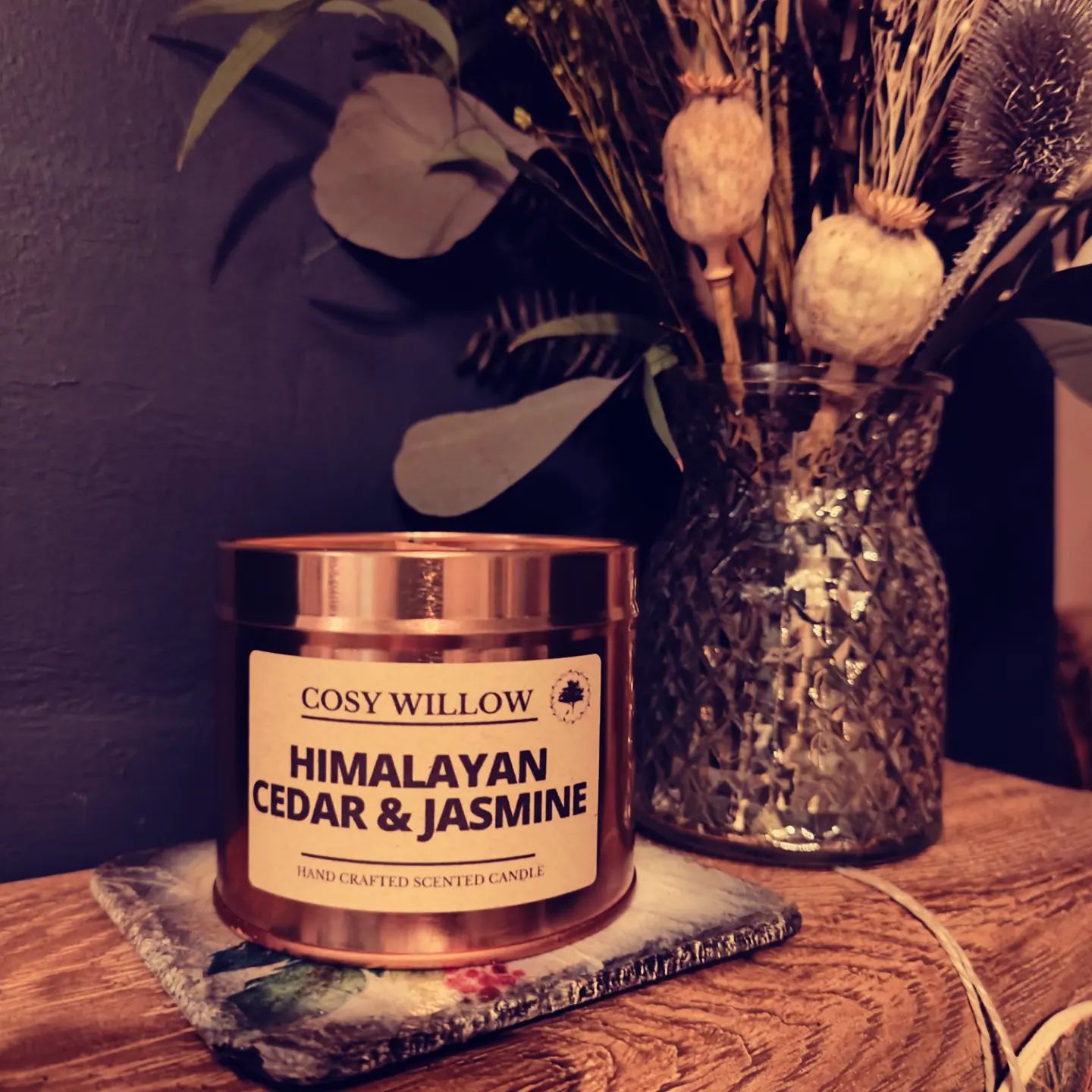 Himalayan Cedar & Jasmine Premium Rose Gold Candle Tin - 20CL