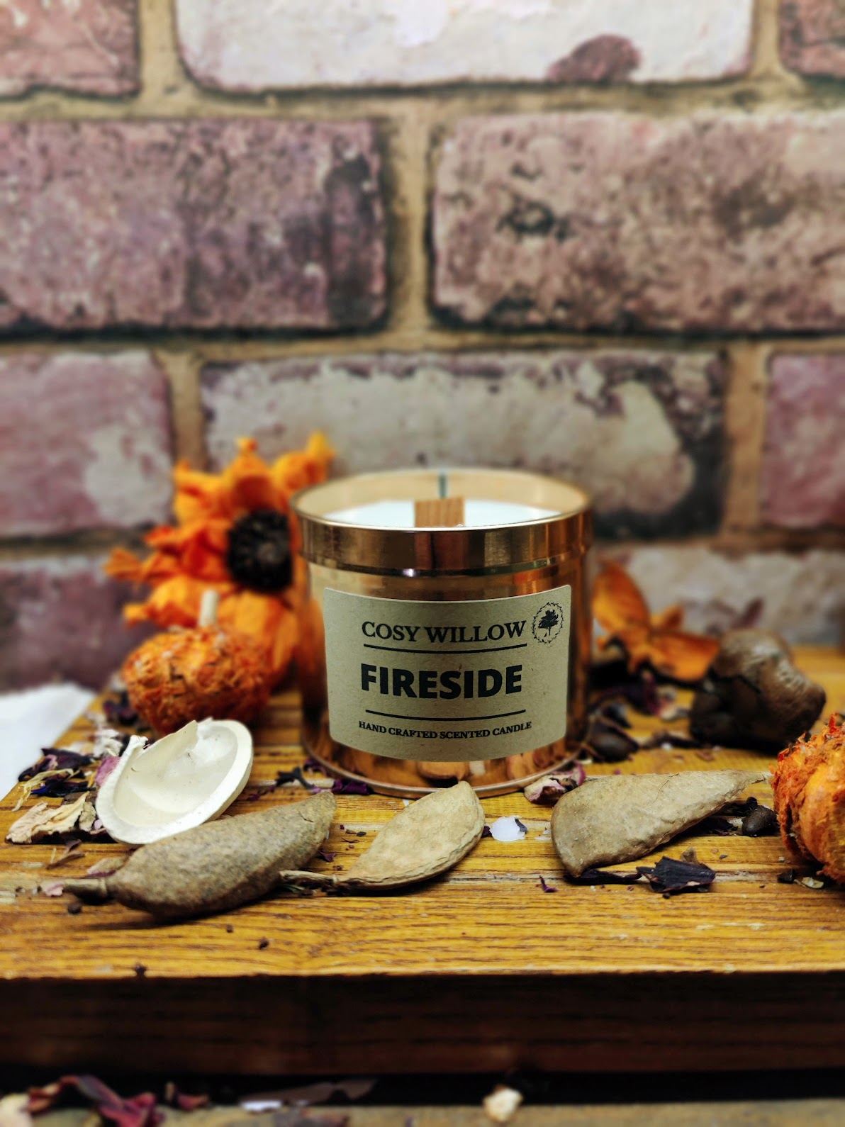 Fireside Premium Rose Gold Candle Tin - 20CL