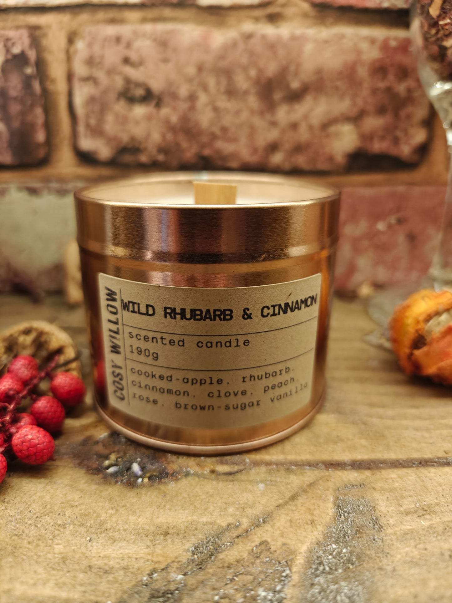 Wild Rhubarb & Cinnamon Candle Tin