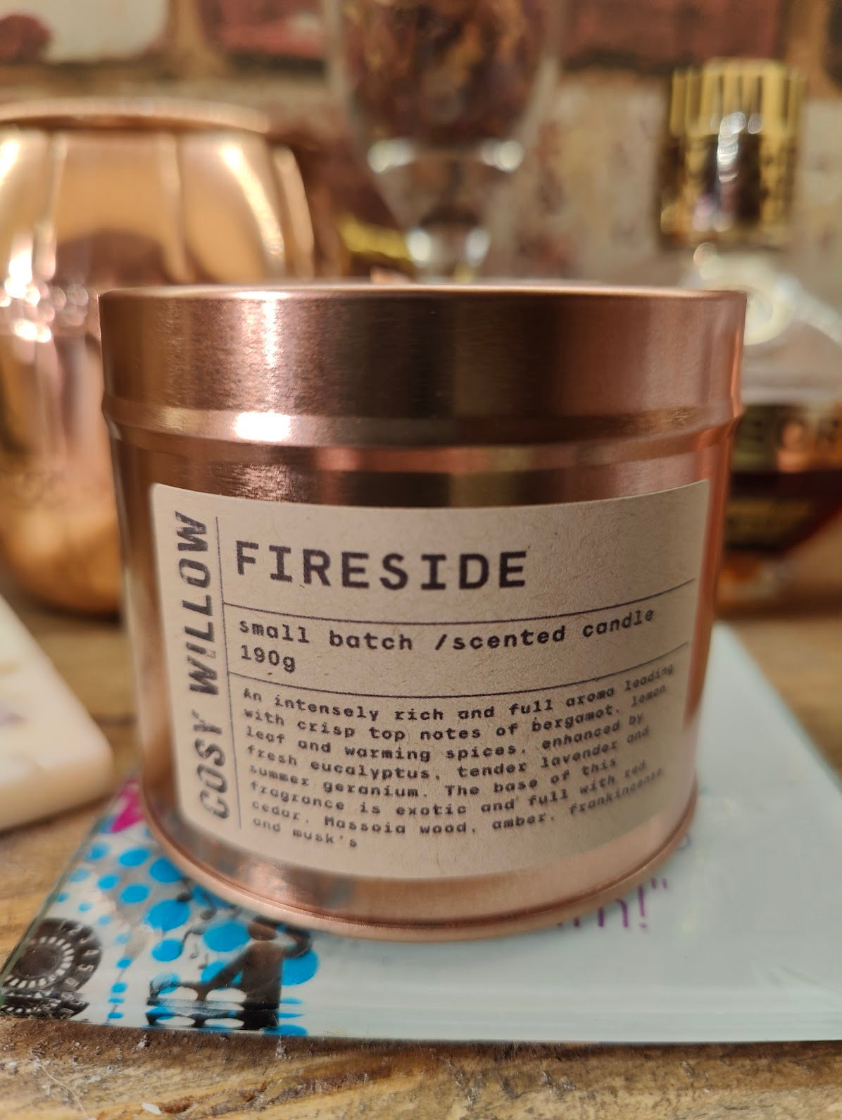 Fireside Premium Rose Gold Candle Tin - 20CL