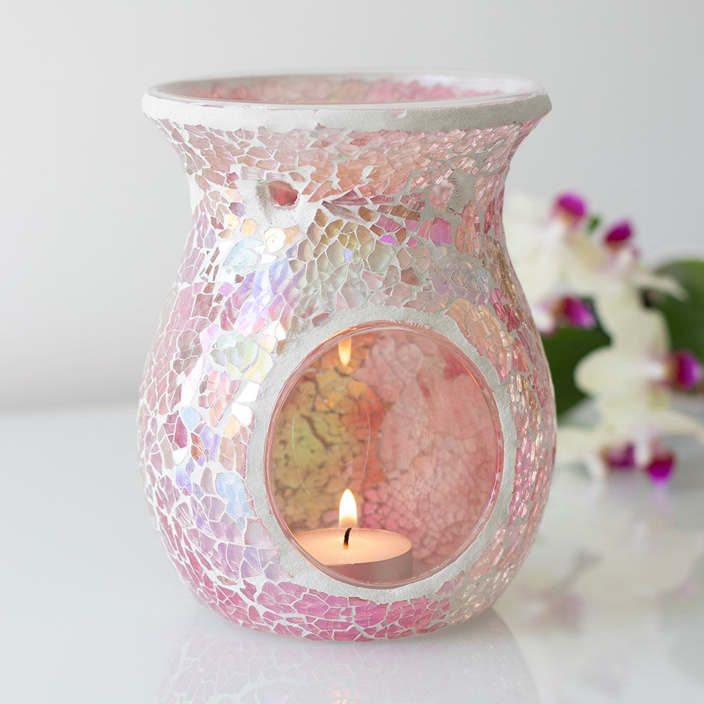 LARGE PINK CRACKLE OIL BURNER