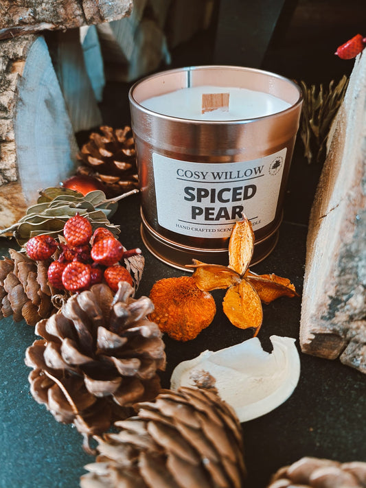 Spiced Pear Premium Rose Gold Candle Tin - 20CL