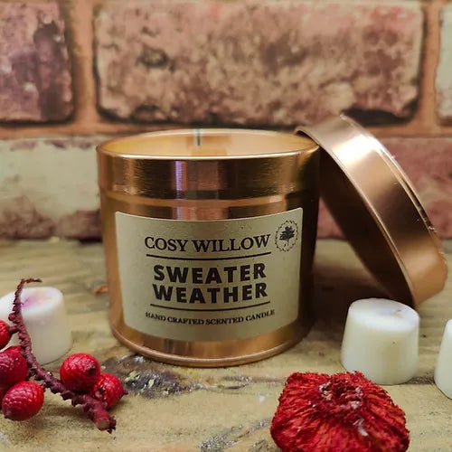 Sweater Weather Premium Rose Gold Candle Tin - 20CL