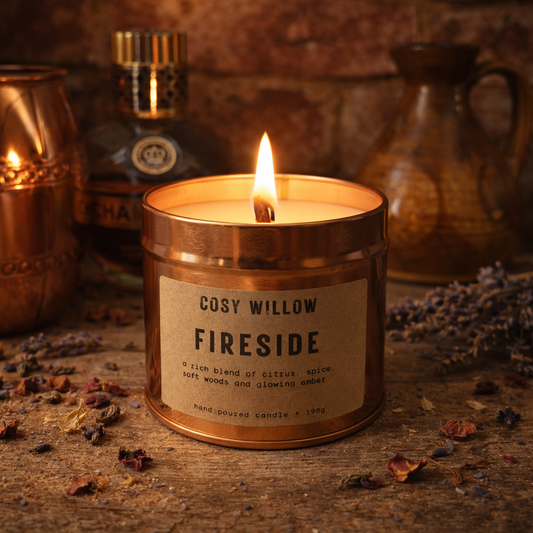 Fireside Premium Rose Gold Candle Tin - 20CL